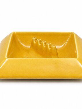 Vintage Hyalyn Yellow Ceramic Ashtray